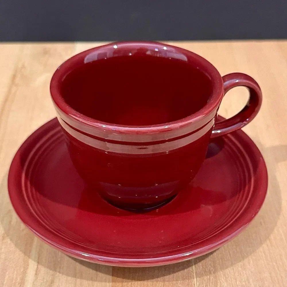 Fiestaware Cinnabar Tea Cup & Saucer